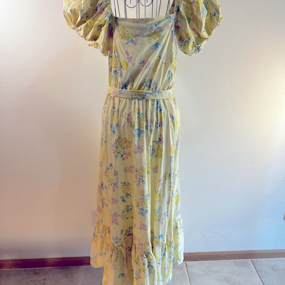 LoveShackFancy x Target maxi, prairie dress with puff sleeve. Yellow floral, 2. - Picture 7 of 10